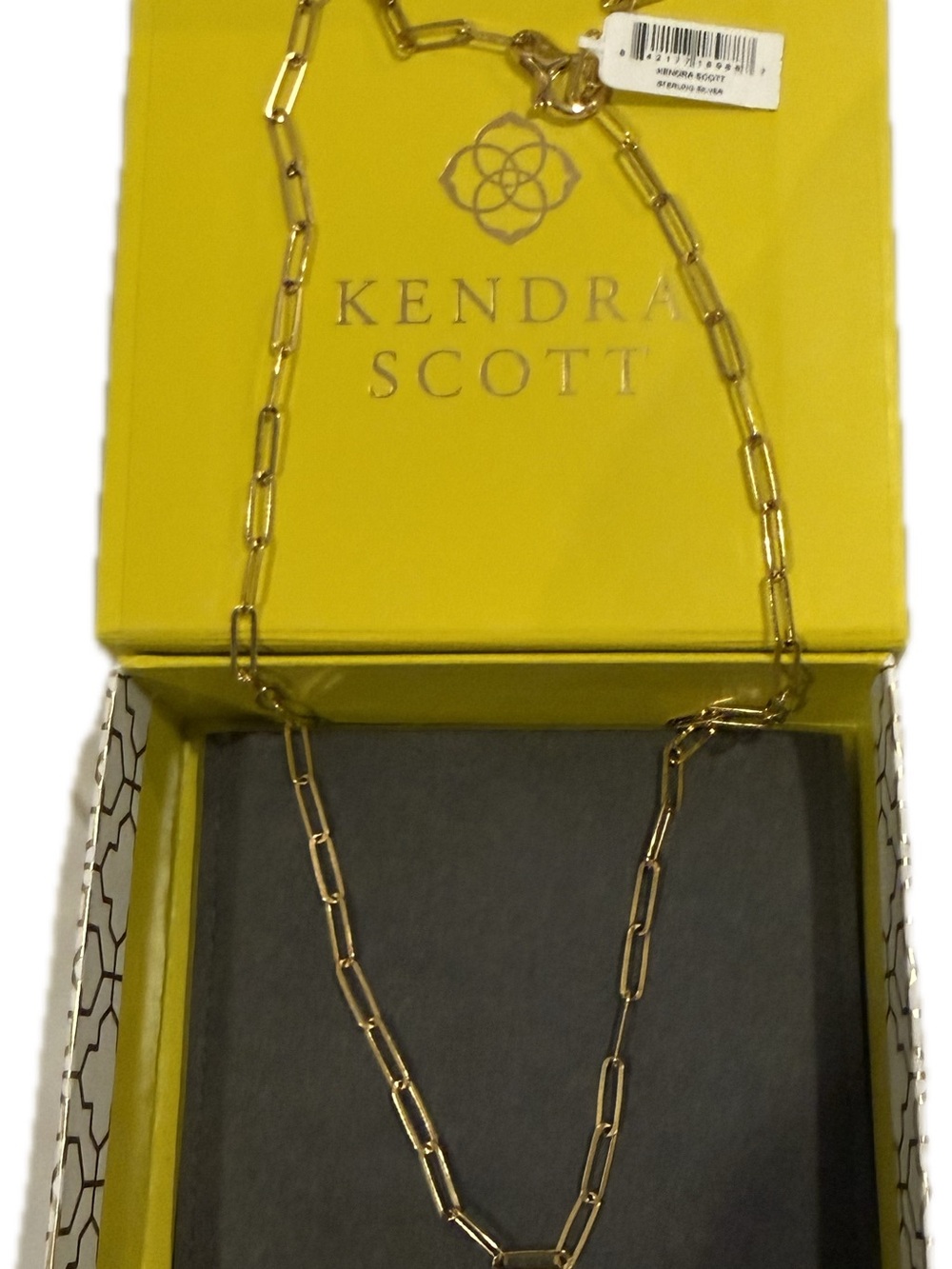 NWT Kendra Scott Gold Paperclip Chain Necklace gold vermeil sterling silver